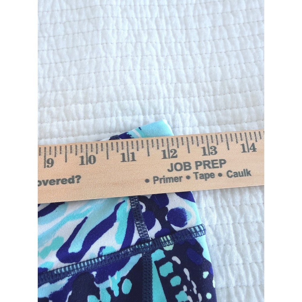 Lilly Pulitzer Luxletic Blue Teal Abstract Print Leggings XS Activewear Yoga - Picture 4 of 5